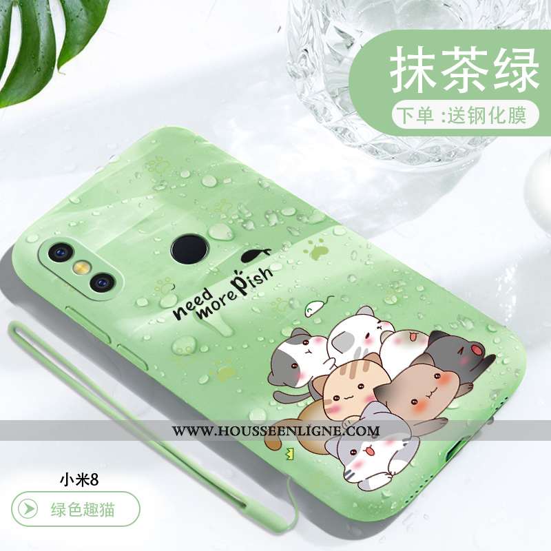 Coque Xiaomi Mi 8 Créatif Dessin Animé Fluide Doux Charmant Net Rouge Téléphone Portable Légère Vert