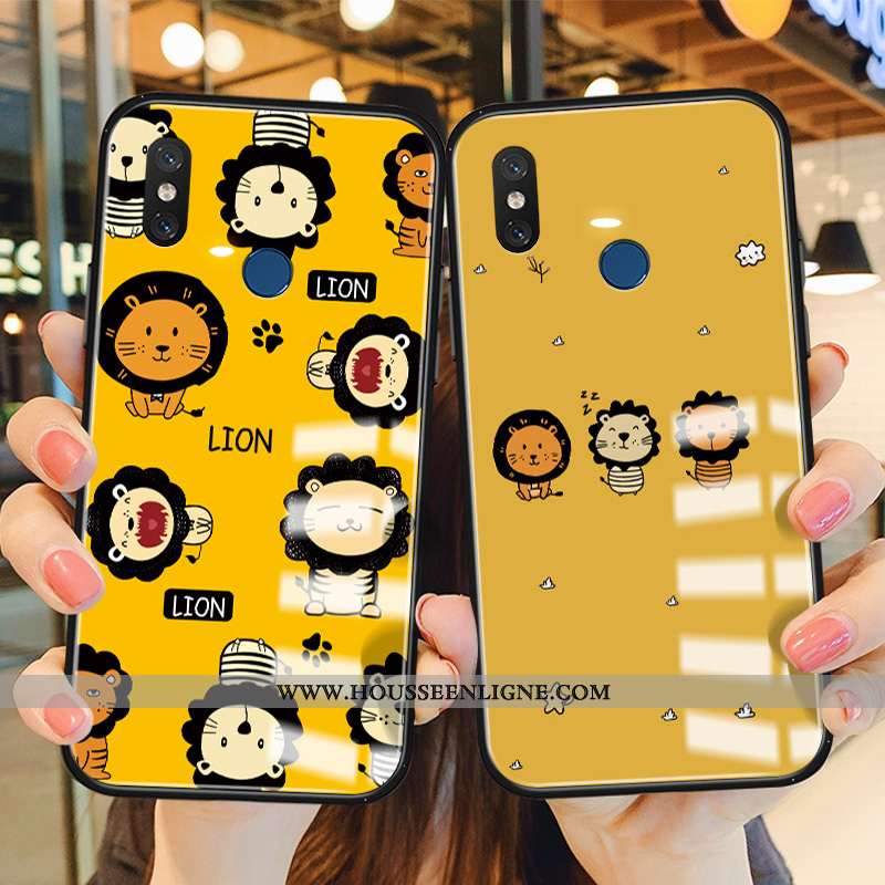 Coque Xiaomi Mi 8 Créatif Dessin Animé Simple Petit Lion Téléphone Portable Tout Compris Jaune