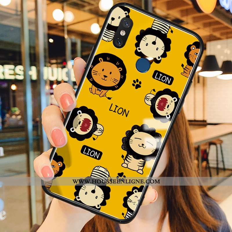 Coque Xiaomi Mi 8 Créatif Dessin Animé Simple Petit Lion Téléphone Portable Tout Compris Jaune