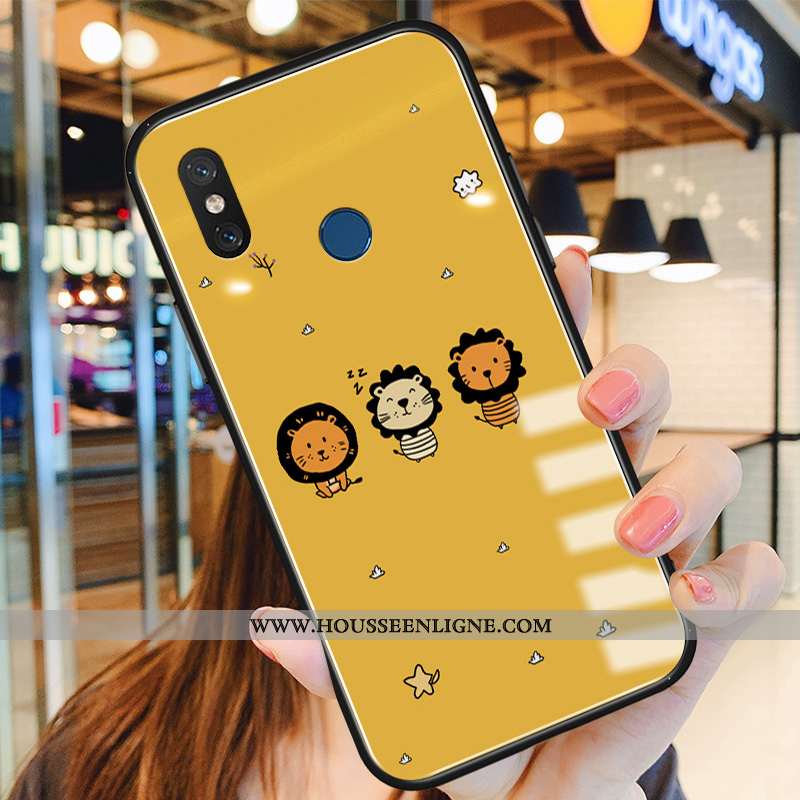 Coque Xiaomi Mi 8 Créatif Dessin Animé Simple Petit Lion Téléphone Portable Tout Compris Jaune