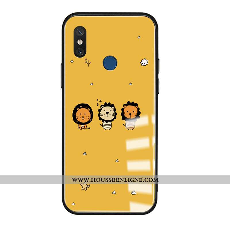 Coque Xiaomi Mi 8 Créatif Dessin Animé Simple Petit Lion Téléphone Portable Tout Compris Jaune