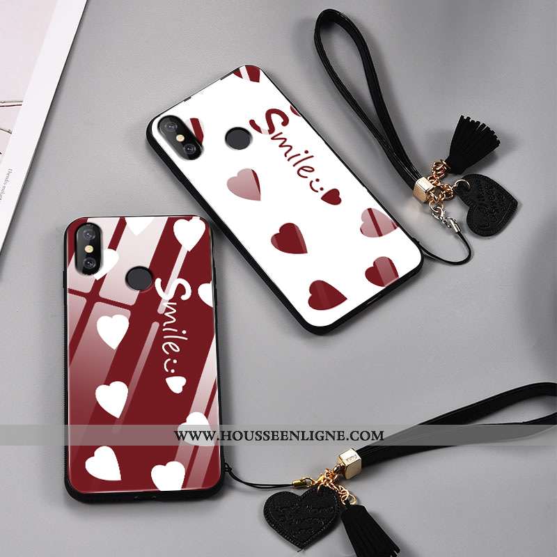 Coque Xiaomi Mi 8 Créatif Ultra Petit Incassable Tendance Amour Verre Rouge