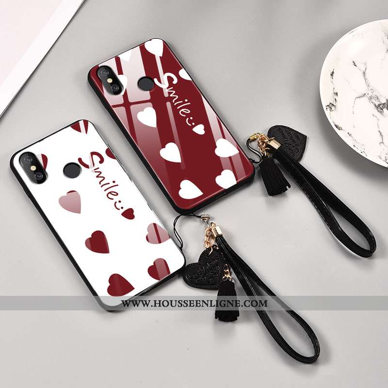 Coque Xiaomi Mi 8 Créatif Ultra Petit Incassable Tendance Amour Verre Rouge