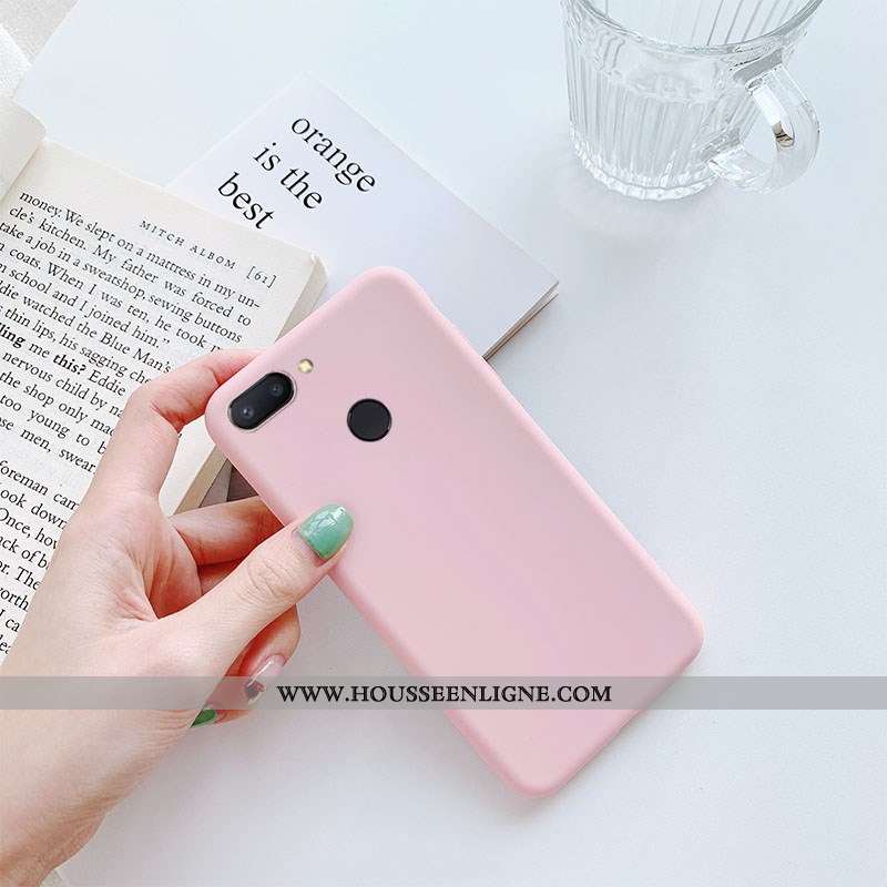 Coque Xiaomi Mi 8 Lite Cuir Étui Téléphone Portable Jaune Couleur Unie Jeunesse Petit
