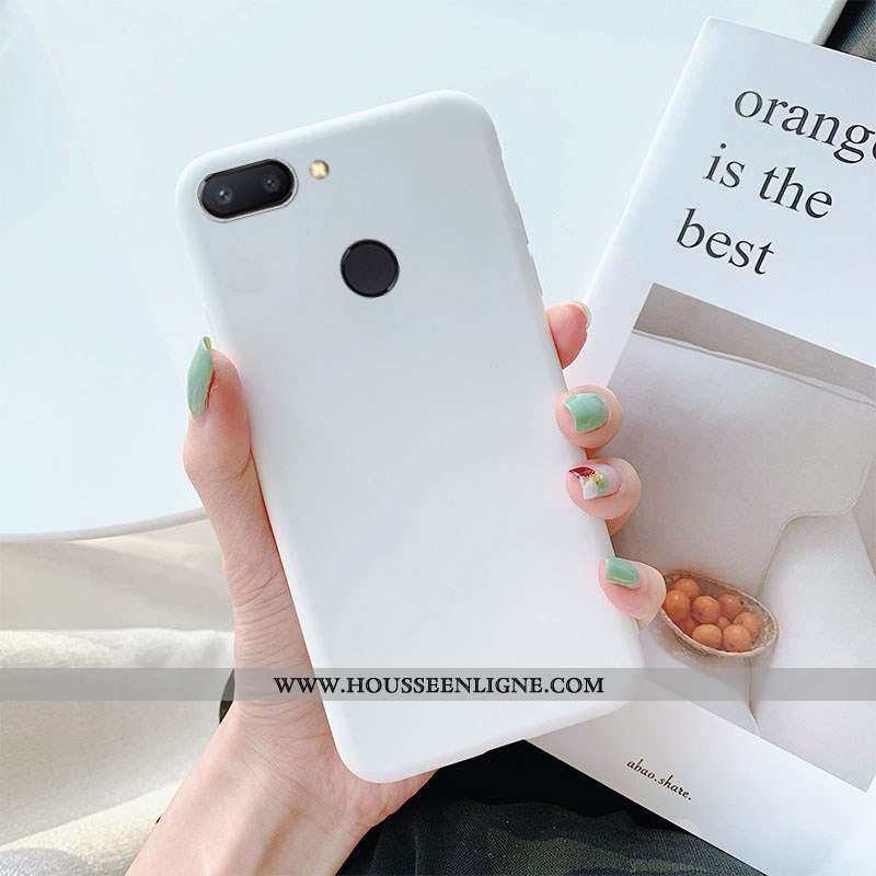 Coque Xiaomi Mi 8 Lite Cuir Étui Téléphone Portable Jaune Couleur Unie Jeunesse Petit