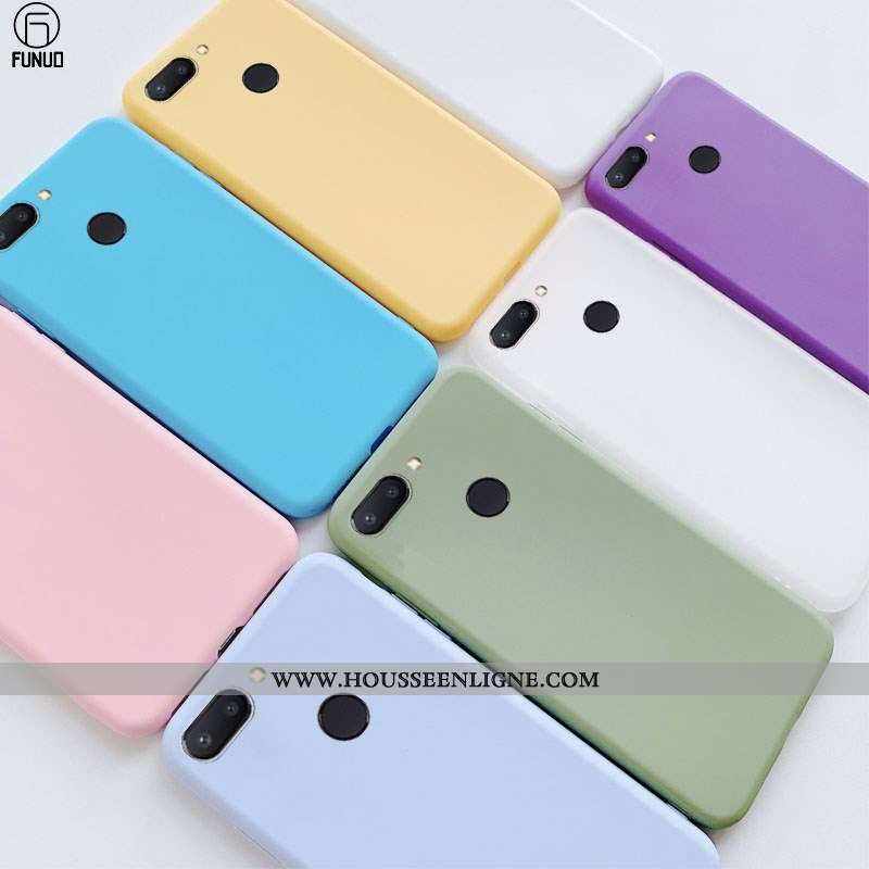 Coque Xiaomi Mi 8 Lite Cuir Étui Téléphone Portable Jaune Couleur Unie Jeunesse Petit
