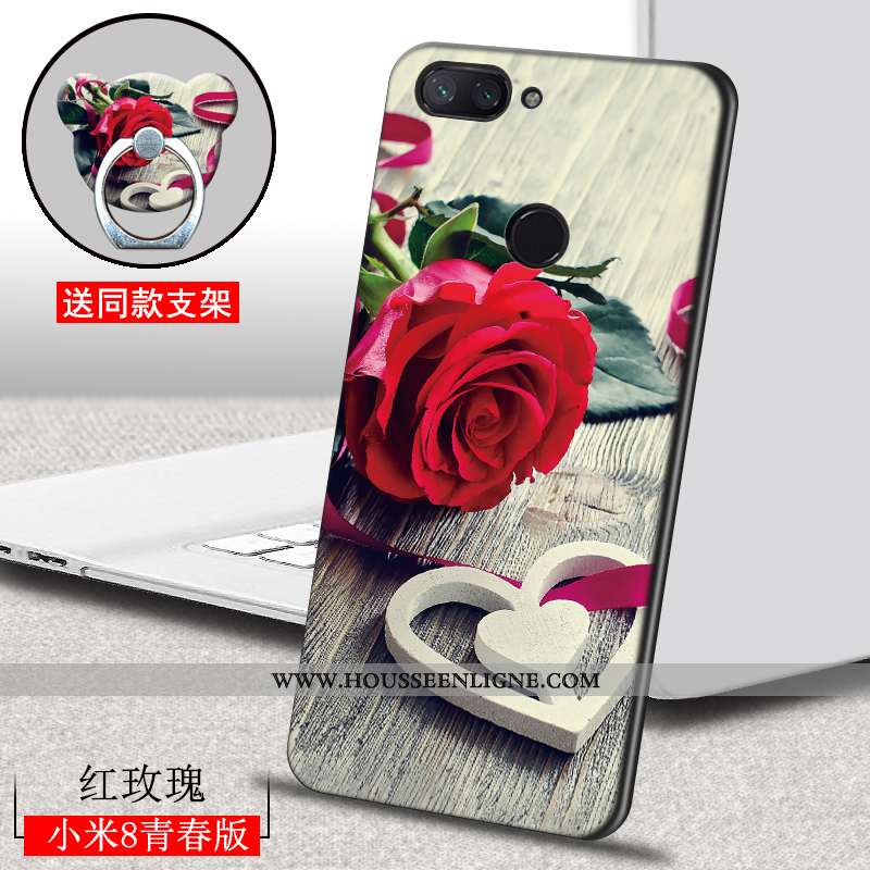 Coque Xiaomi Mi 8 Lite Délavé En Daim Personnalité Incassable Ultra Étui Peinture Marron