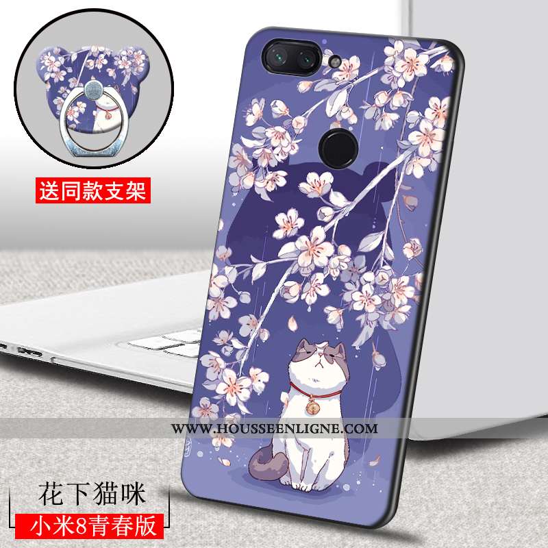Coque Xiaomi Mi 8 Lite Délavé En Daim Personnalité Incassable Ultra Étui Peinture Marron