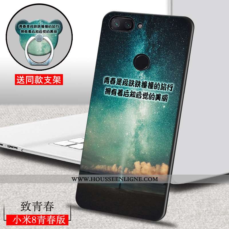 Coque Xiaomi Mi 8 Lite Délavé En Daim Personnalité Incassable Ultra Étui Peinture Marron
