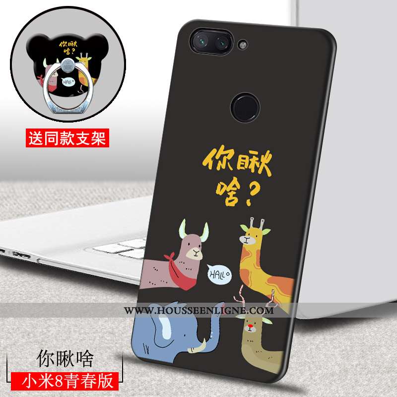 Coque Xiaomi Mi 8 Lite Délavé En Daim Personnalité Incassable Ultra Étui Peinture Marron
