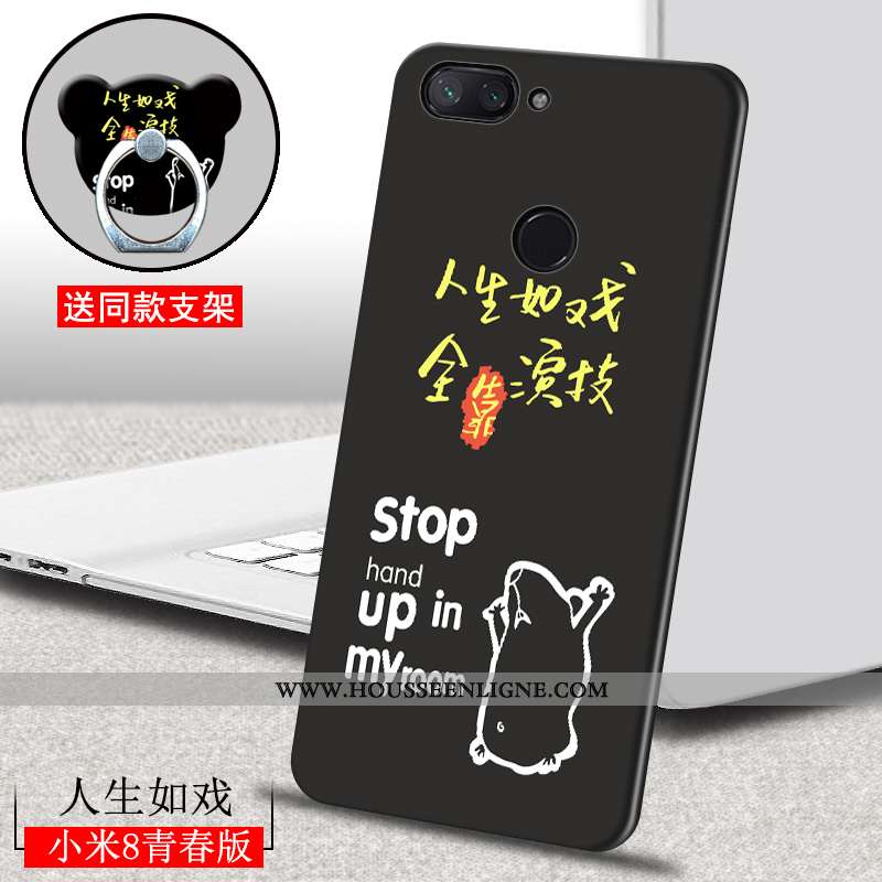 Coque Xiaomi Mi 8 Lite Délavé En Daim Personnalité Incassable Ultra Étui Peinture Marron