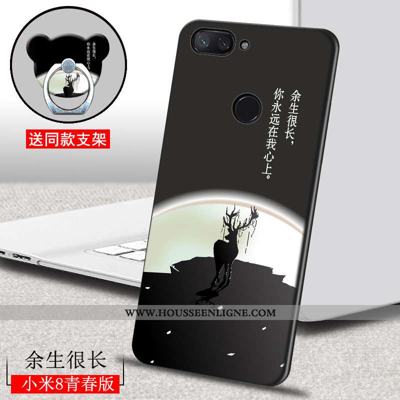 Coque Xiaomi Mi 8 Lite Délavé En Daim Personnalité Incassable Ultra Étui Peinture Marron