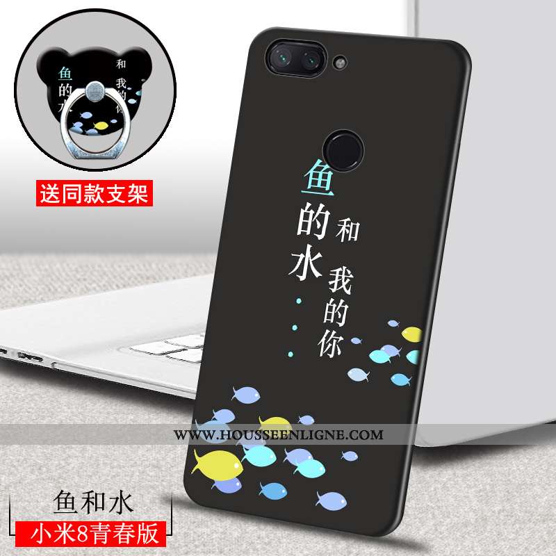 Coque Xiaomi Mi 8 Lite Délavé En Daim Personnalité Incassable Ultra Étui Peinture Marron