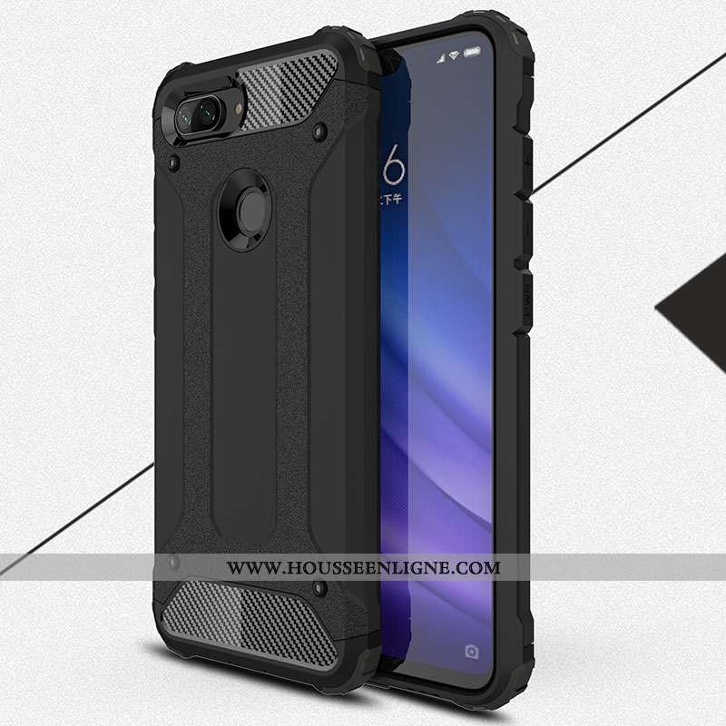 Coque Xiaomi Mi 8 Lite Fluide Doux Délavé En Daim Modèle Fleurie Difficile Bleu Jeunesse