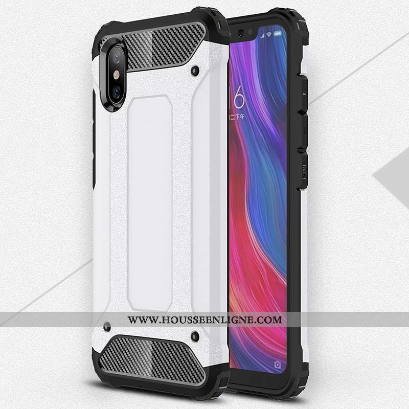 Coque Xiaomi Mi 8 Lite Fluide Doux Délavé En Daim Modèle Fleurie Difficile Bleu Jeunesse
