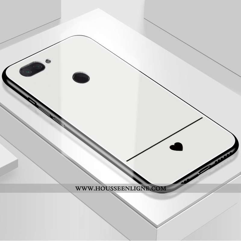 Coque Xiaomi Mi 8 Lite Fluide Doux Protection Art Étui Amour Tout Compris Tempérer Blanche
