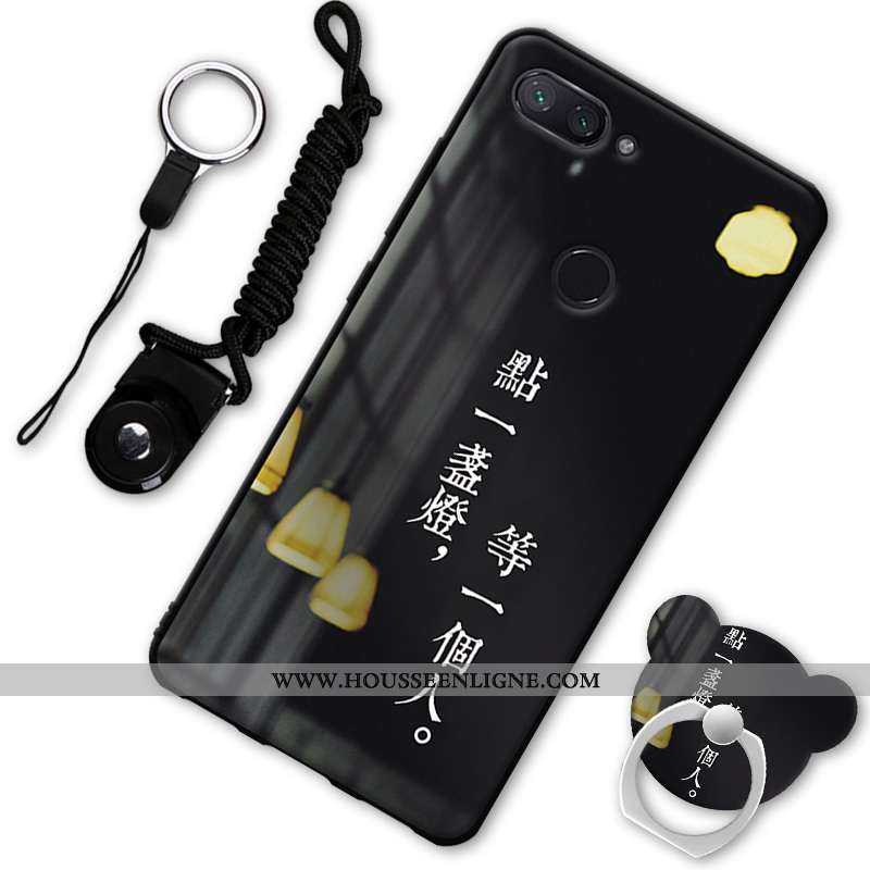 Coque Xiaomi Mi 8 Lite Fluide Doux Protection Téléphone Portable Petit Étui Noir Incassable
