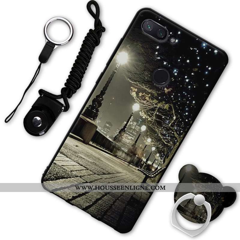 Coque Xiaomi Mi 8 Lite Fluide Doux Protection Téléphone Portable Petit Étui Noir Incassable
