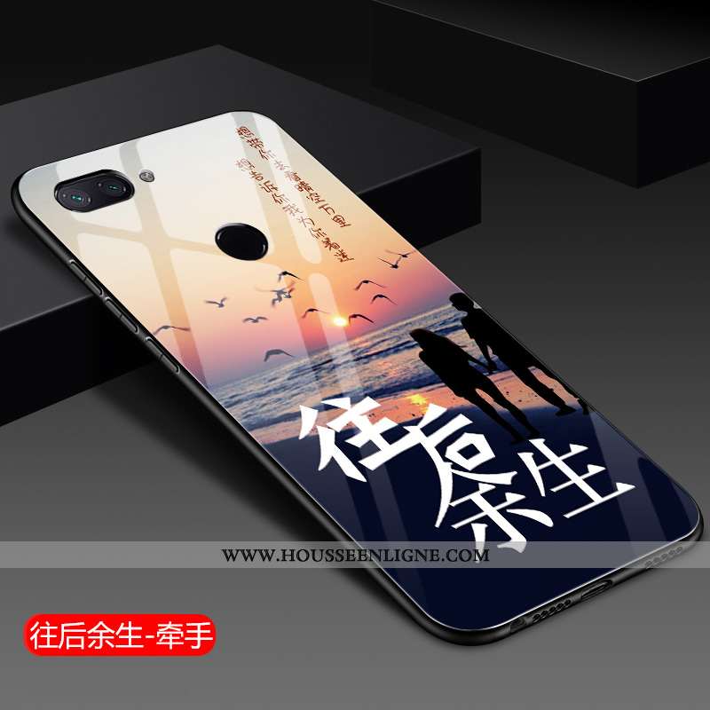 Coque Xiaomi Mi 8 Lite Fluide Doux Protection Téléphone Portable Petit Étui Tout Compris Bleu