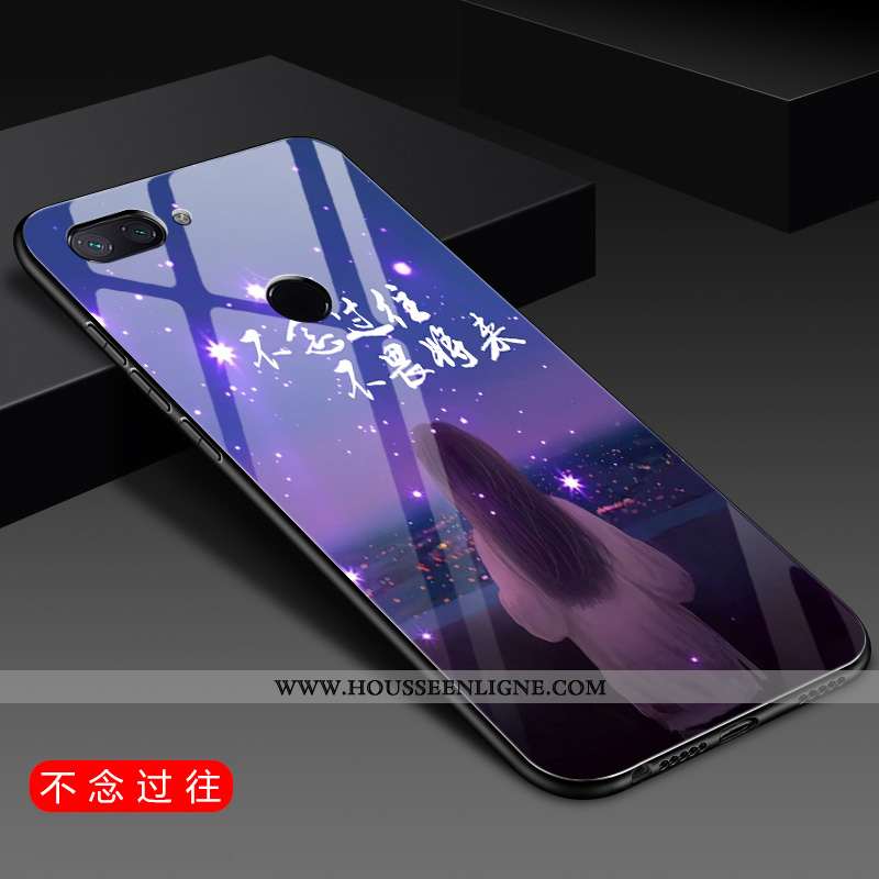 Coque Xiaomi Mi 8 Lite Fluide Doux Protection Téléphone Portable Petit Étui Tout Compris Bleu