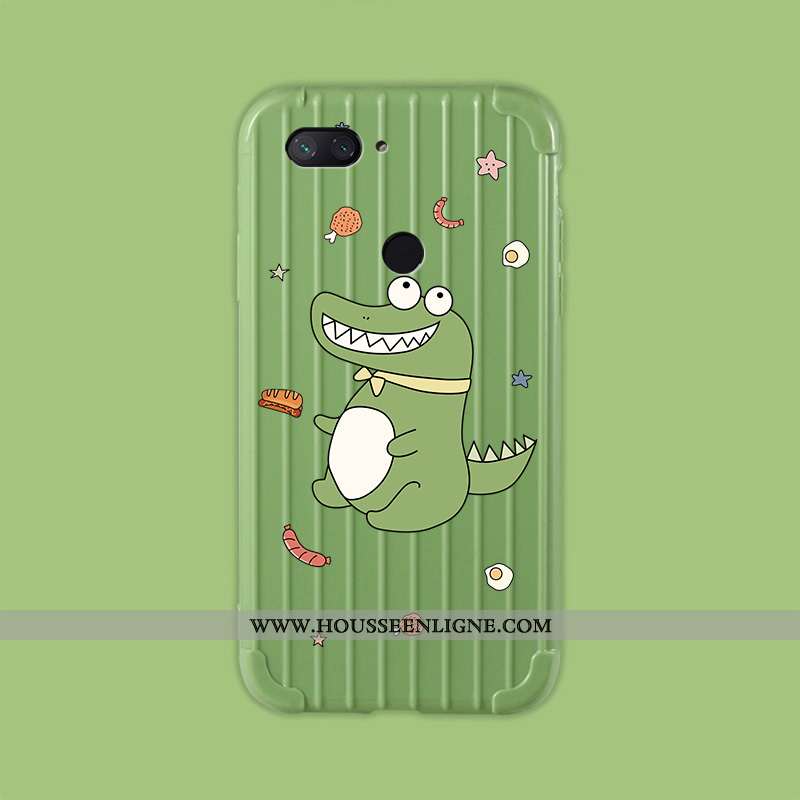 Coque Xiaomi Mi 8 Lite Personnalité Dessin Animé Étui Voyage Fluide Doux Jeunesse Verte