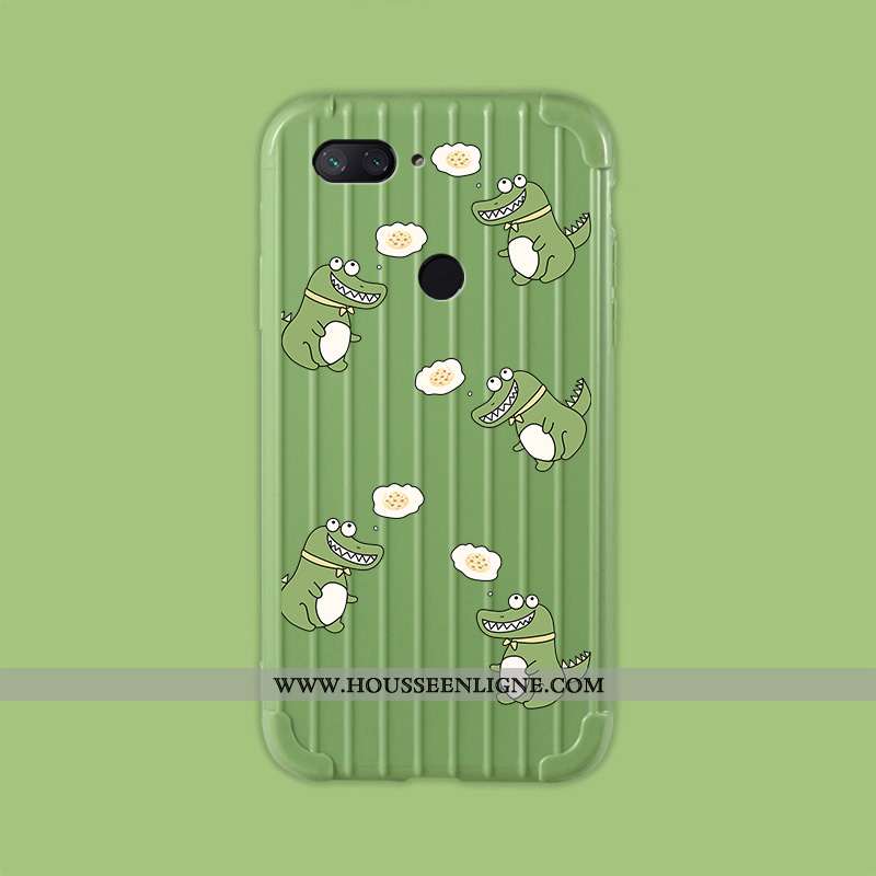 Coque Xiaomi Mi 8 Lite Personnalité Dessin Animé Étui Voyage Fluide Doux Jeunesse Verte
