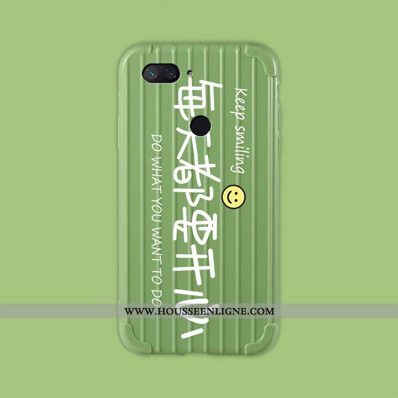Coque Xiaomi Mi 8 Lite Personnalité Dessin Animé Étui Voyage Fluide Doux Jeunesse Verte