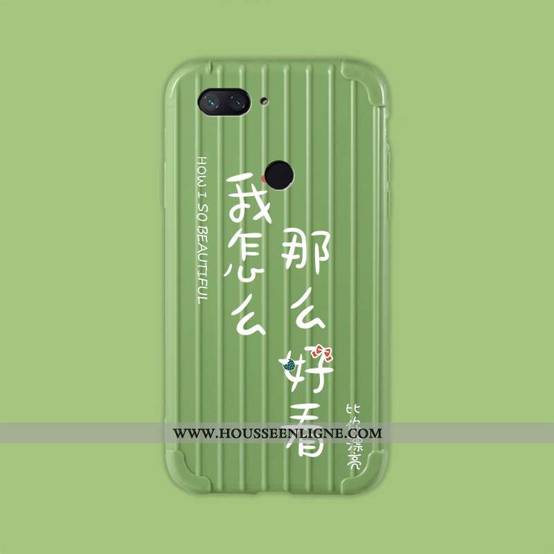 Coque Xiaomi Mi 8 Lite Personnalité Dessin Animé Étui Voyage Fluide Doux Jeunesse Verte