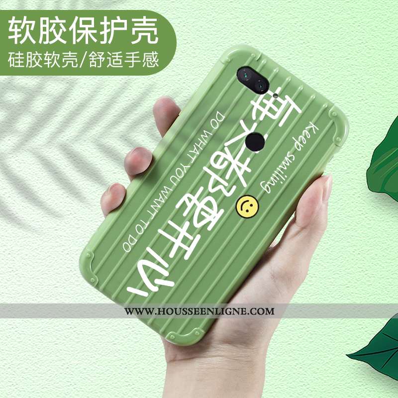 Coque Xiaomi Mi 8 Lite Personnalité Dessin Animé Étui Voyage Fluide Doux Jeunesse Verte