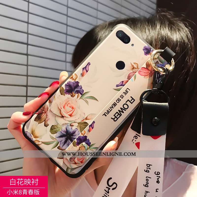 Coque Xiaomi Mi 8 Lite Personnalité Silicone Petit Noir Jeunesse Téléphone Portable