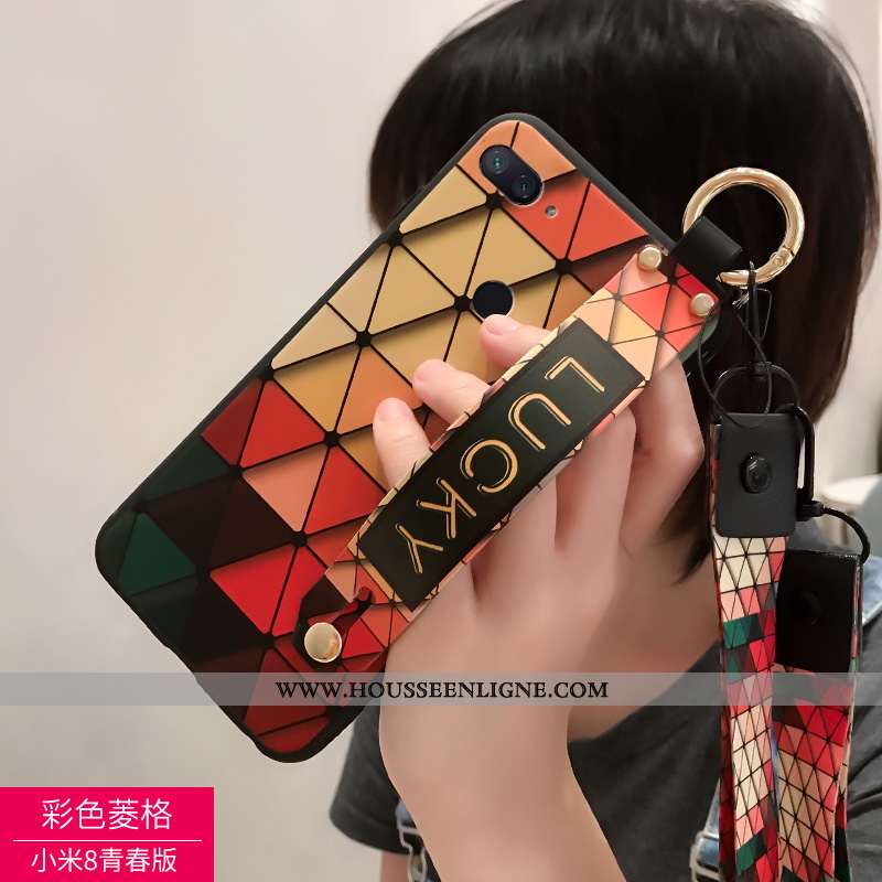 Coque Xiaomi Mi 8 Lite Personnalité Silicone Petit Noir Jeunesse Téléphone Portable