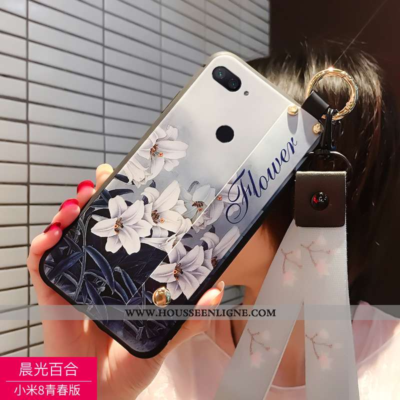 Coque Xiaomi Mi 8 Lite Personnalité Silicone Petit Noir Jeunesse Téléphone Portable
