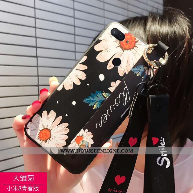 Coque Xiaomi Mi 8 Lite Personnalité Silicone Petit Noir Jeunesse Téléphone Portable