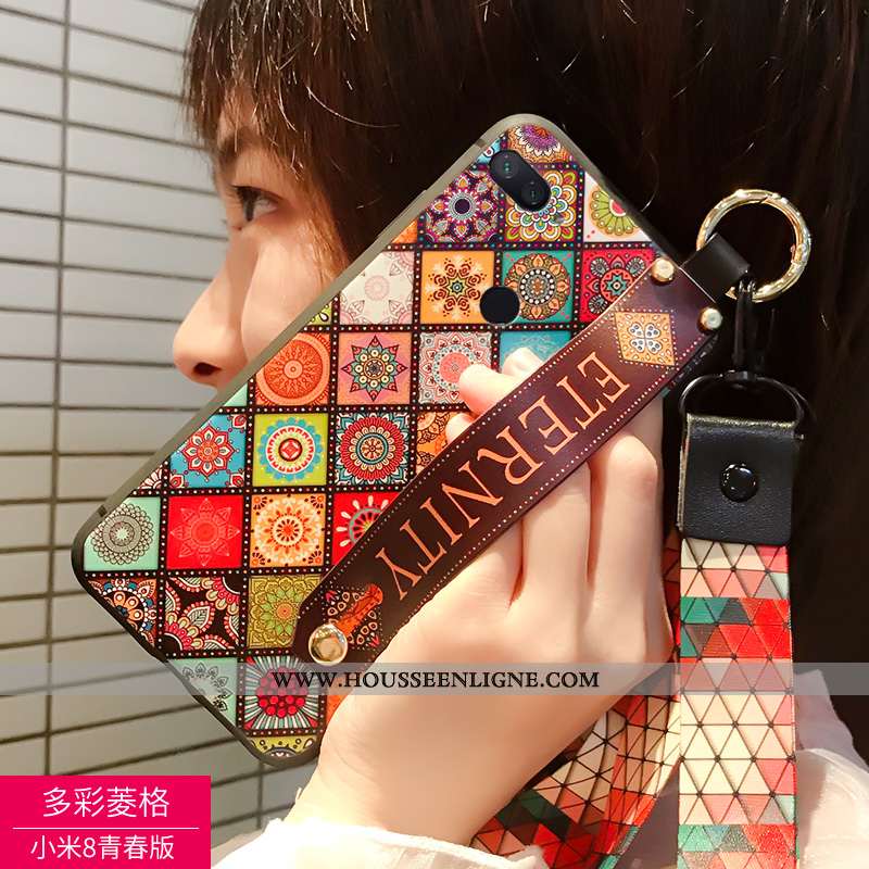 Coque Xiaomi Mi 8 Lite Personnalité Silicone Petit Noir Jeunesse Téléphone Portable