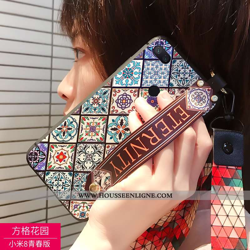 Coque Xiaomi Mi 8 Lite Personnalité Silicone Petit Noir Jeunesse Téléphone Portable