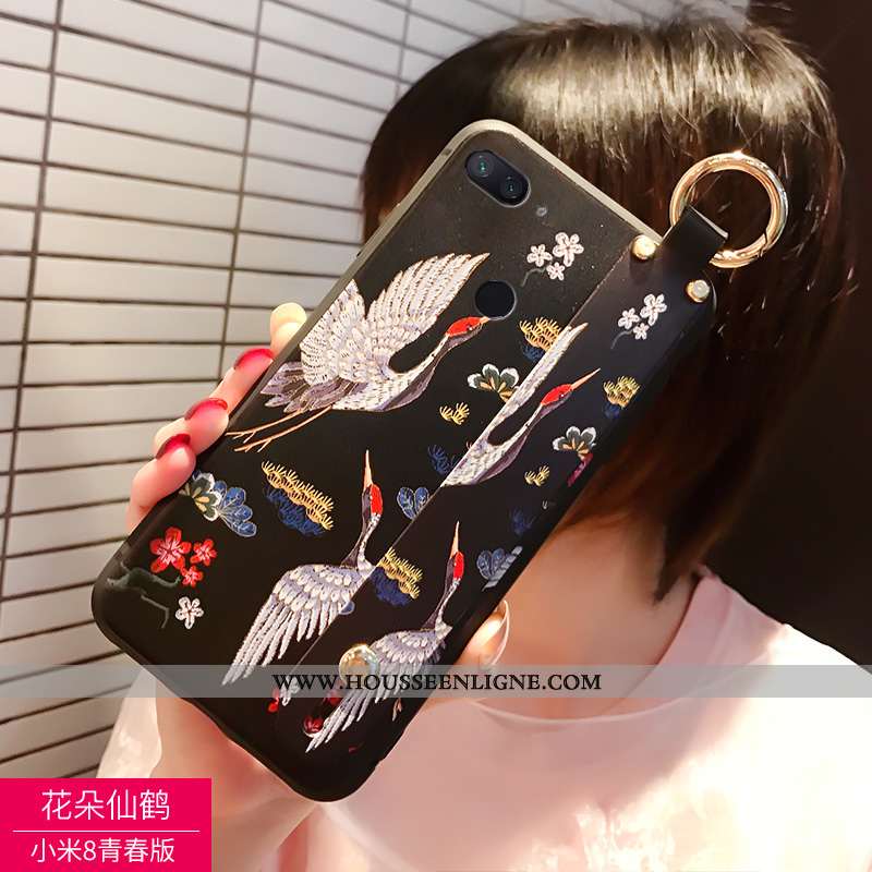 Coque Xiaomi Mi 8 Lite Personnalité Silicone Petit Noir Jeunesse Téléphone Portable