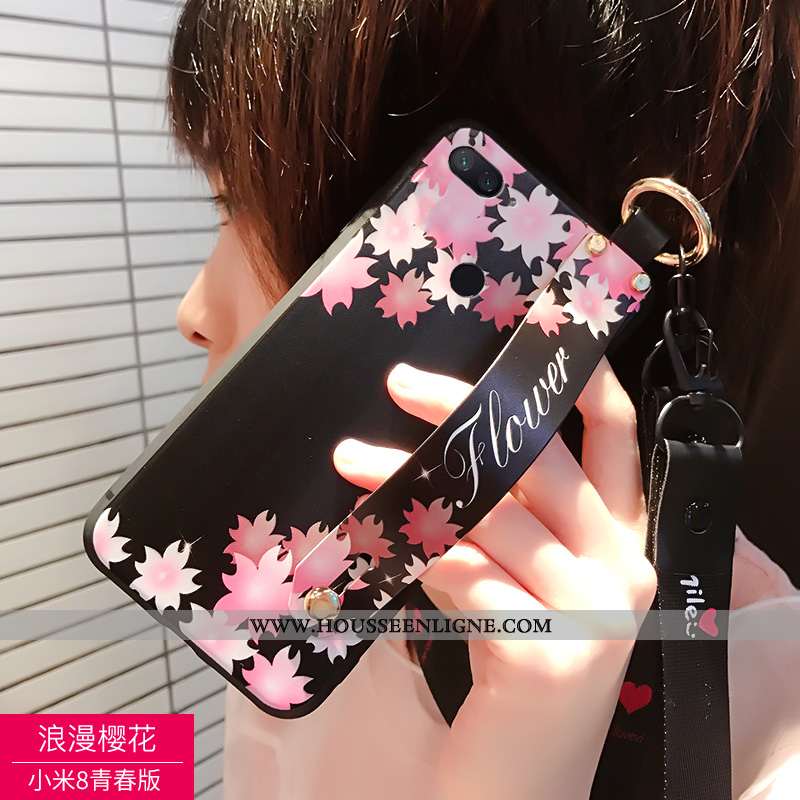 Coque Xiaomi Mi 8 Lite Personnalité Silicone Petit Noir Jeunesse Téléphone Portable