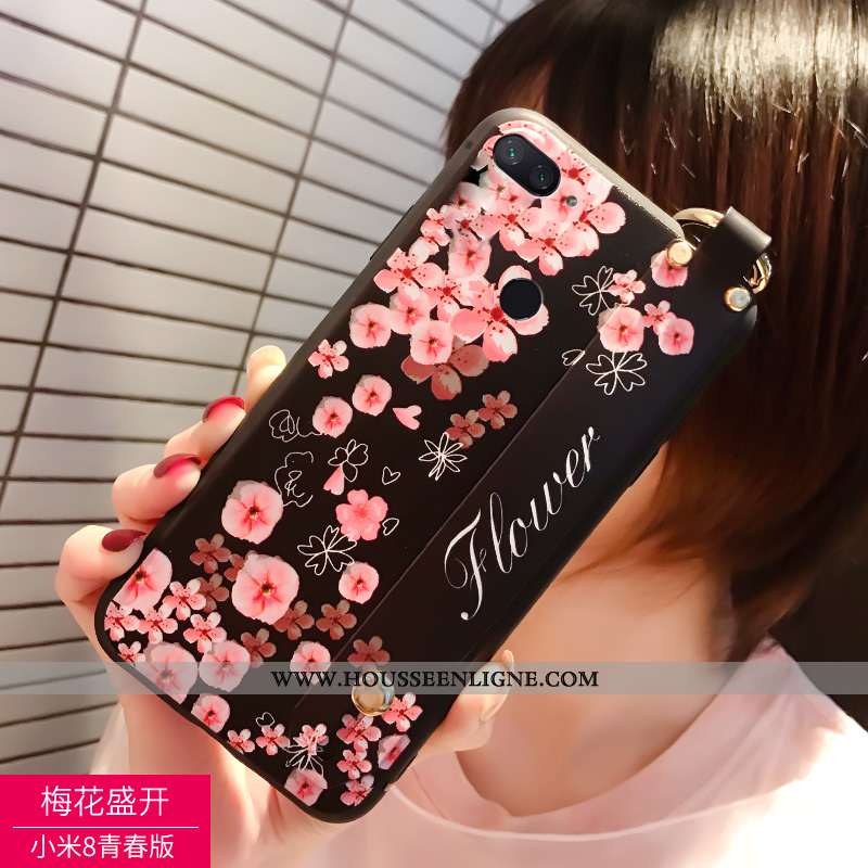 Coque Xiaomi Mi 8 Lite Personnalité Silicone Petit Noir Jeunesse Téléphone Portable