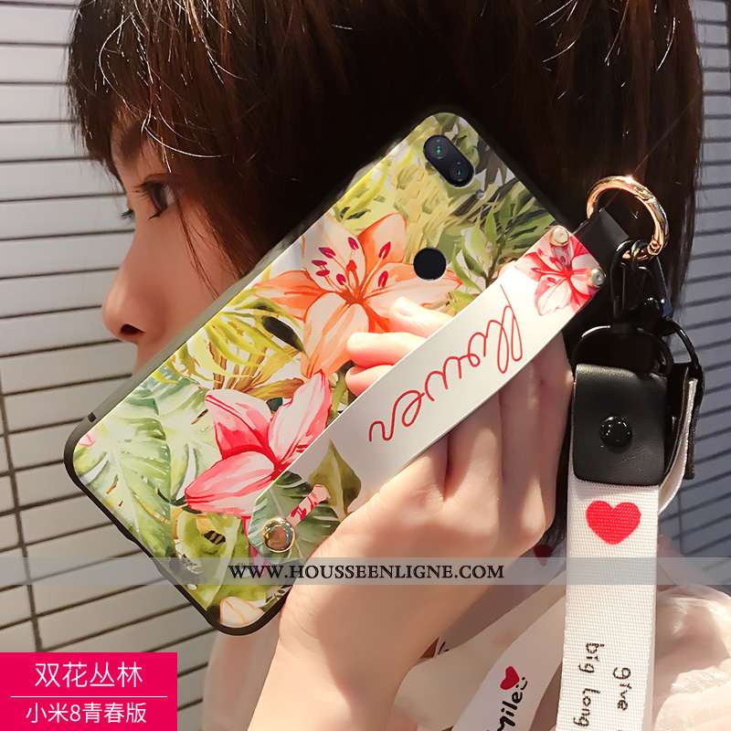 Coque Xiaomi Mi 8 Lite Personnalité Silicone Petit Noir Jeunesse Téléphone Portable