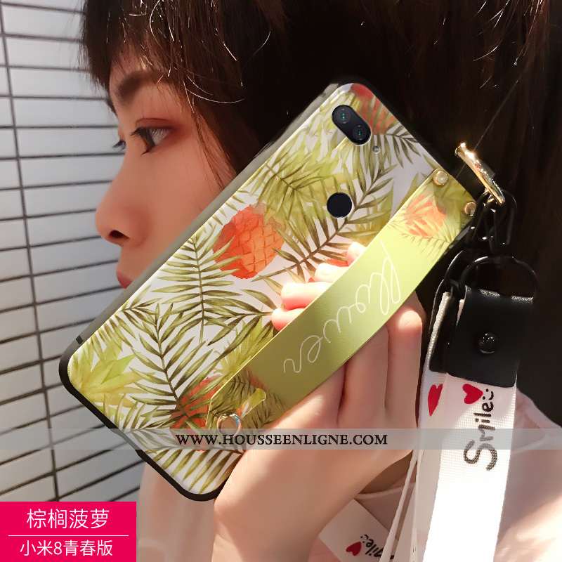 Coque Xiaomi Mi 8 Lite Personnalité Silicone Petit Noir Jeunesse Téléphone Portable