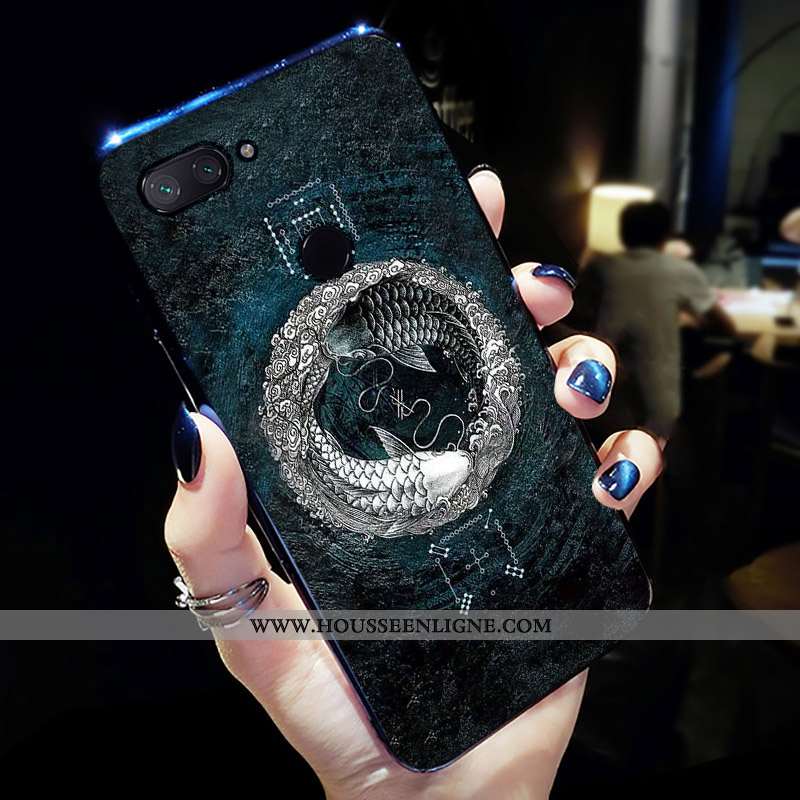 Coque Xiaomi Mi 8 Lite Protection Charmant Jeunesse Étui Téléphone Portable Bleu