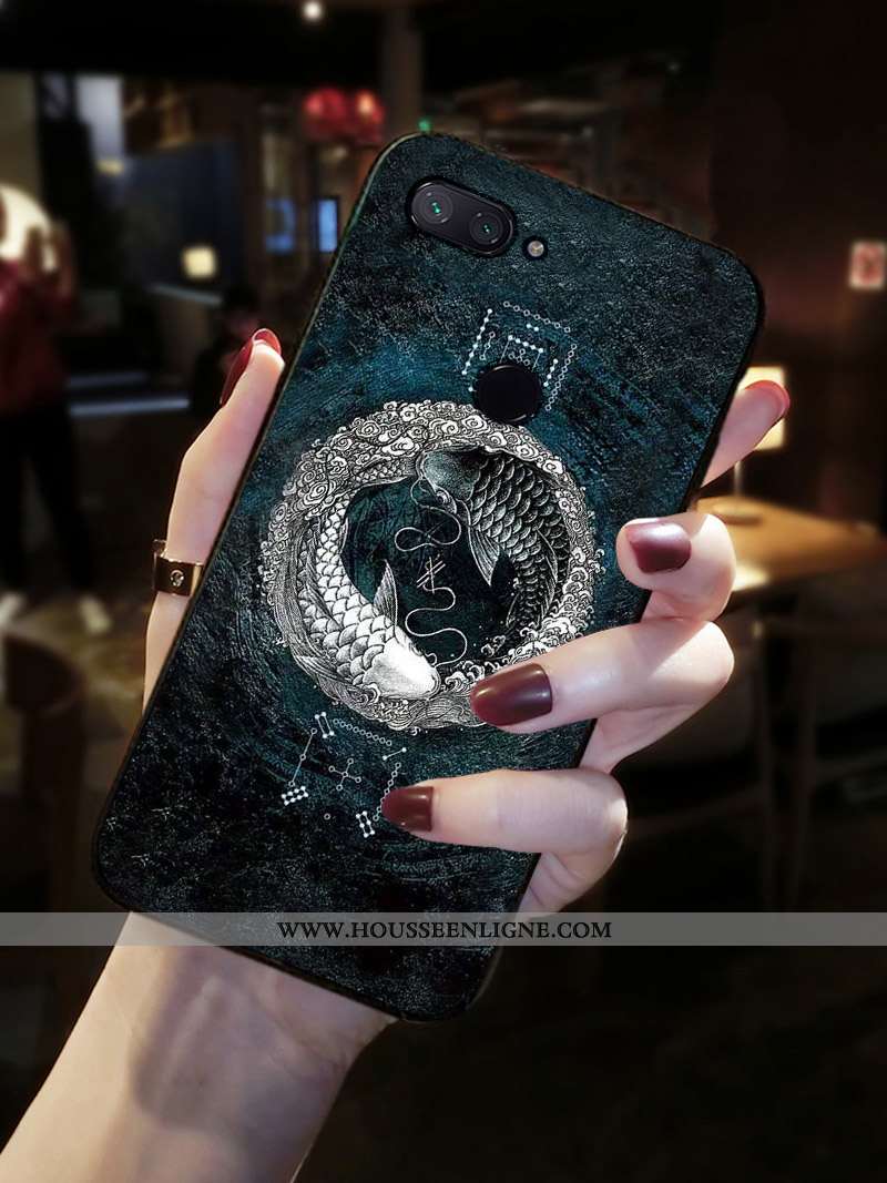 Coque Xiaomi Mi 8 Lite Protection Charmant Jeunesse Étui Téléphone Portable Bleu