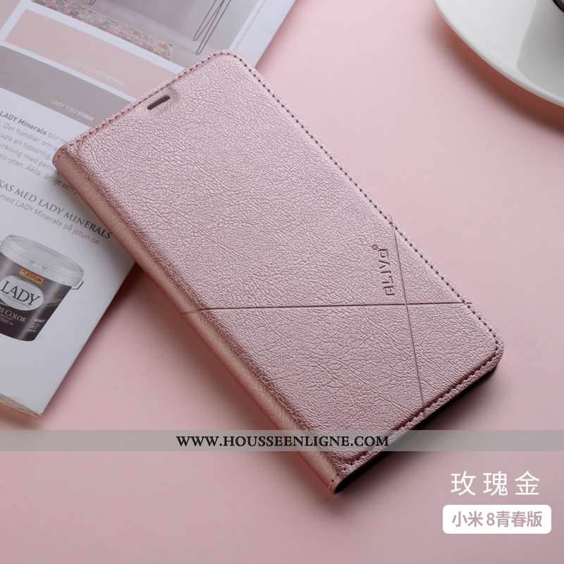 Coque Xiaomi Mi 8 Lite Protection Transparent Incassable Rose Jeunesse Cuir