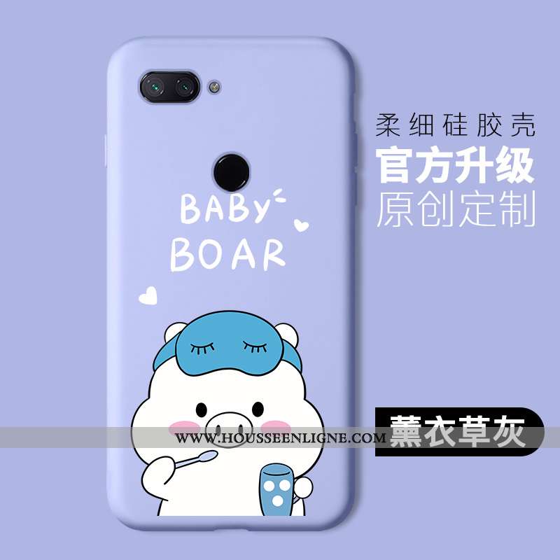 Coque Xiaomi Mi 8 Lite Silicone Protection Petit Jeunesse Téléphone Portable Étui Dessin Animé Viole
