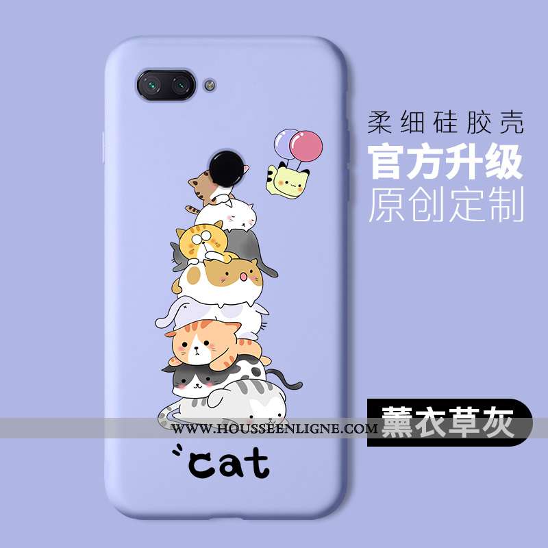 Coque Xiaomi Mi 8 Lite Silicone Protection Petit Jeunesse Téléphone Portable Étui Dessin Animé Viole