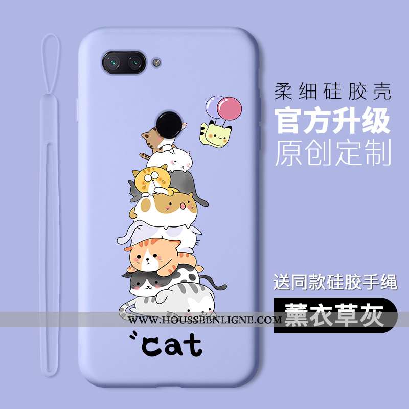 Coque Xiaomi Mi 8 Lite Silicone Protection Petit Jeunesse Téléphone Portable Étui Dessin Animé Viole