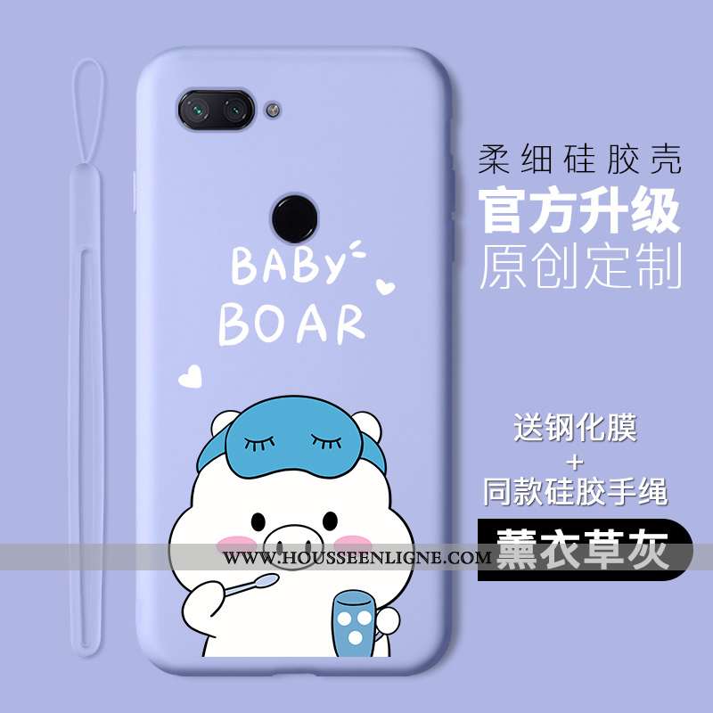 Coque Xiaomi Mi 8 Lite Silicone Protection Petit Jeunesse Téléphone Portable Étui Dessin Animé Viole