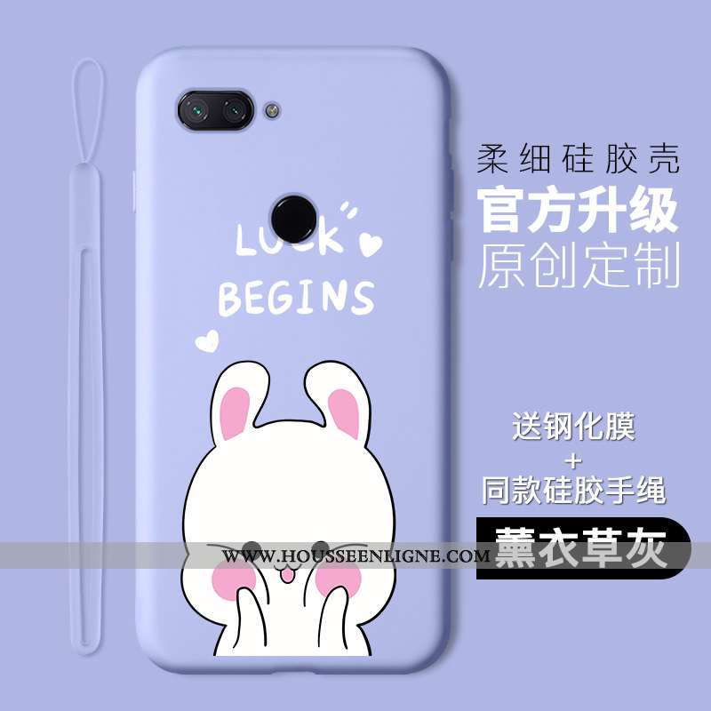 Coque Xiaomi Mi 8 Lite Silicone Protection Petit Jeunesse Téléphone Portable Étui Dessin Animé Viole