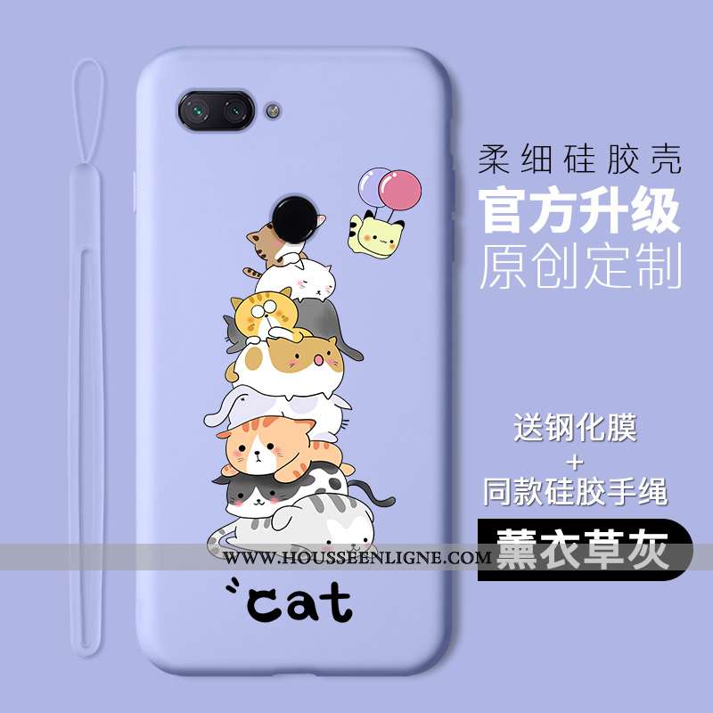 Coque Xiaomi Mi 8 Lite Silicone Protection Petit Jeunesse Téléphone Portable Étui Dessin Animé Viole