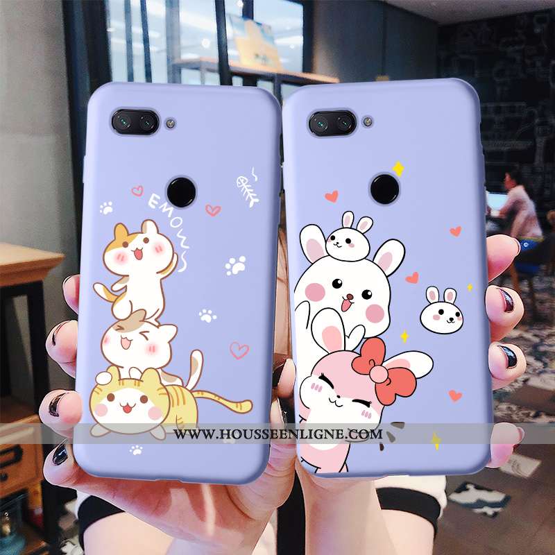 Coque Xiaomi Mi 8 Lite Silicone Protection Petit Jeunesse Téléphone Portable Étui Dessin Animé Viole
